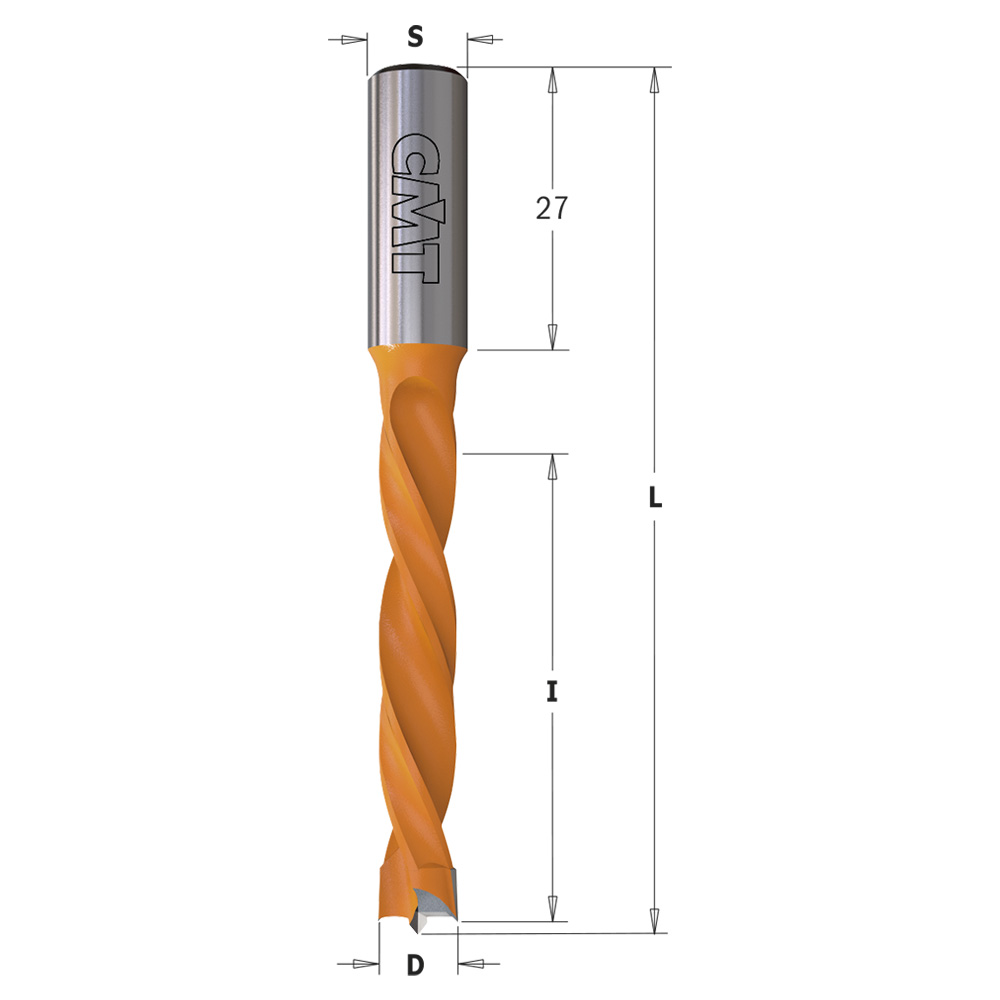 4 Flute Dowel Drills, S=10mm - L=85mm