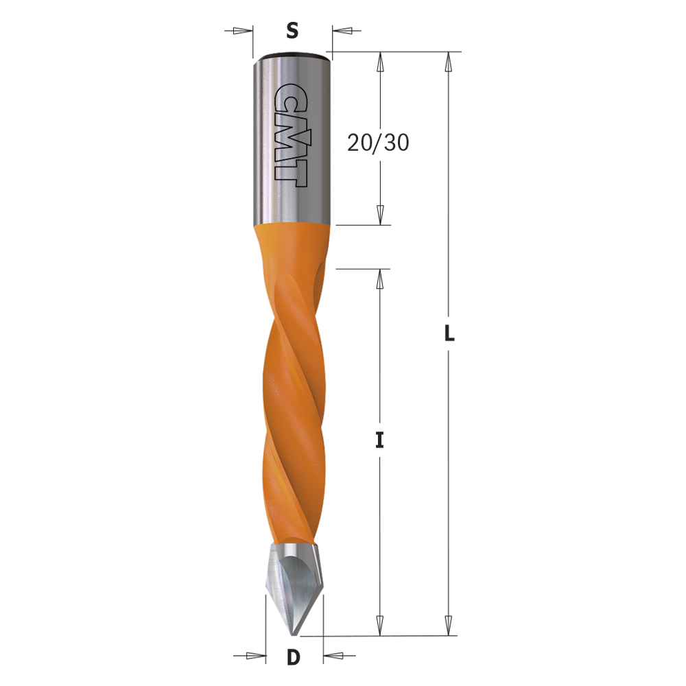 4 Flute Dowel Drills for Through Holes, S=10mm - L=70mm