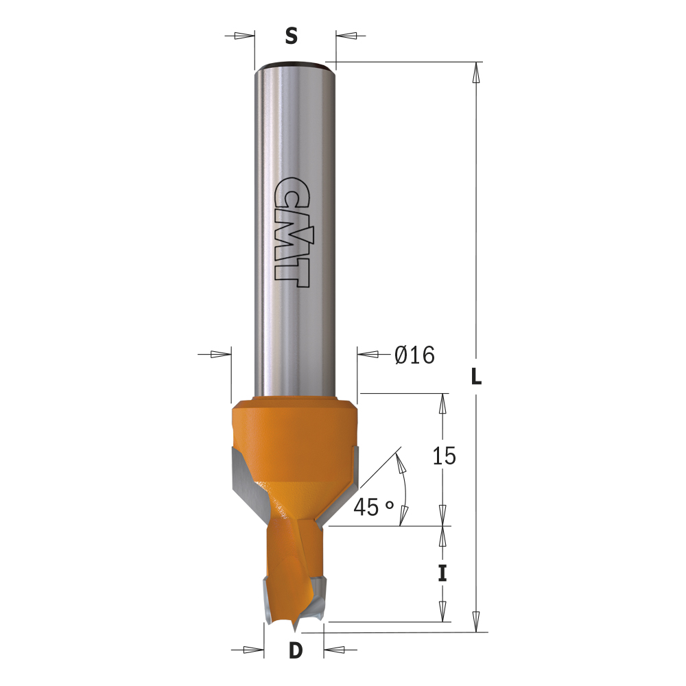 Dowel Drills with Countersink, S=10mm - L=70mm