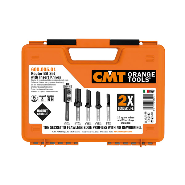 5 piece router bit set with insert knives