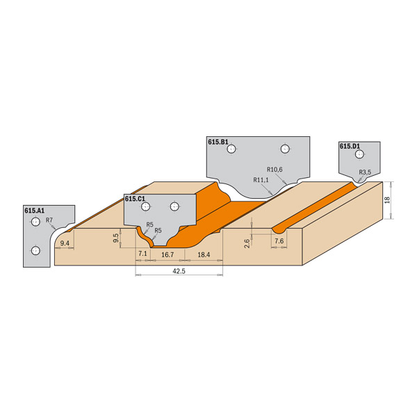 Couteaux pour portes en MDF