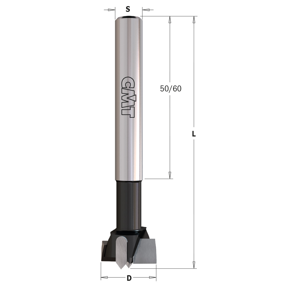 Boring bits with parallel shank