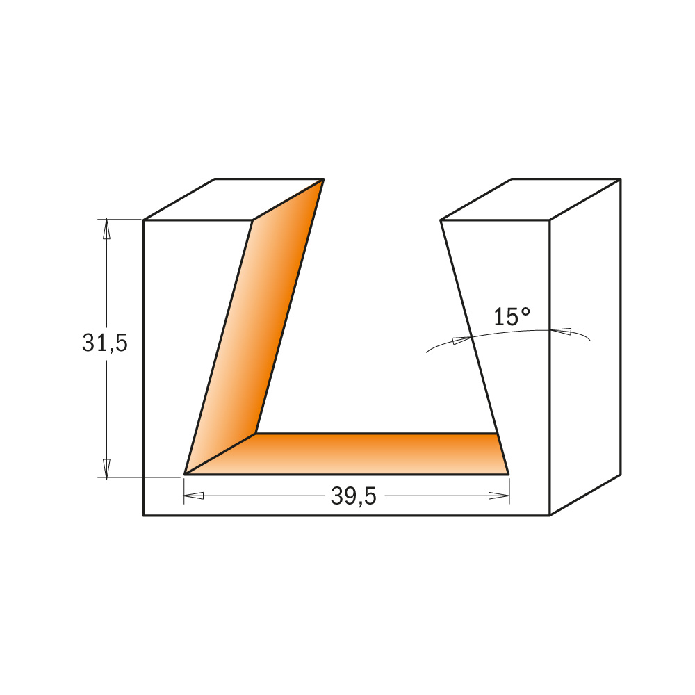 15° dovetail cutter with insert knives for roof-frames