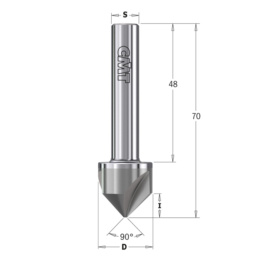 Avellanador portabroca de mango cilíndrico, taladro ciego avellanado 90°