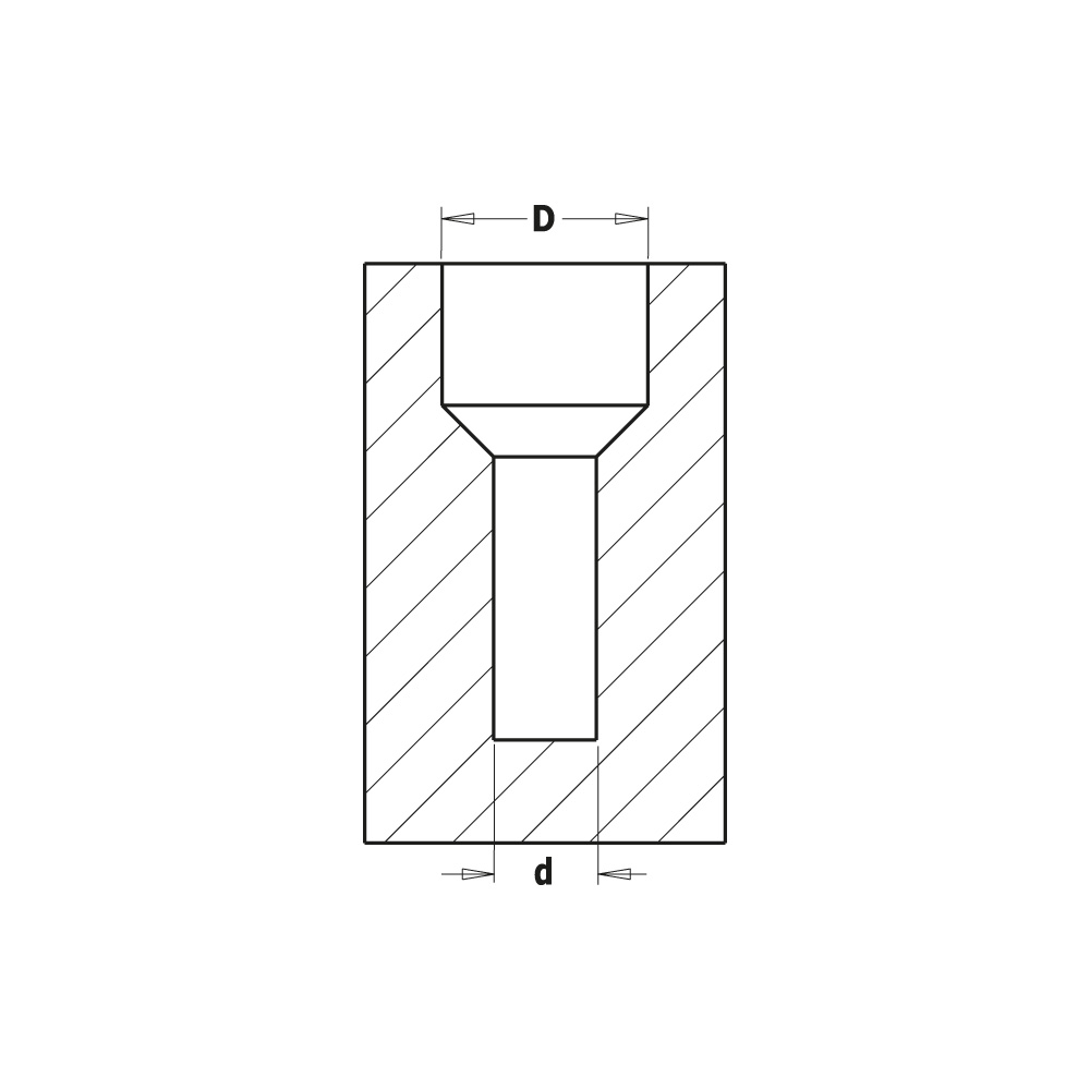 45° countersink with parallel shank