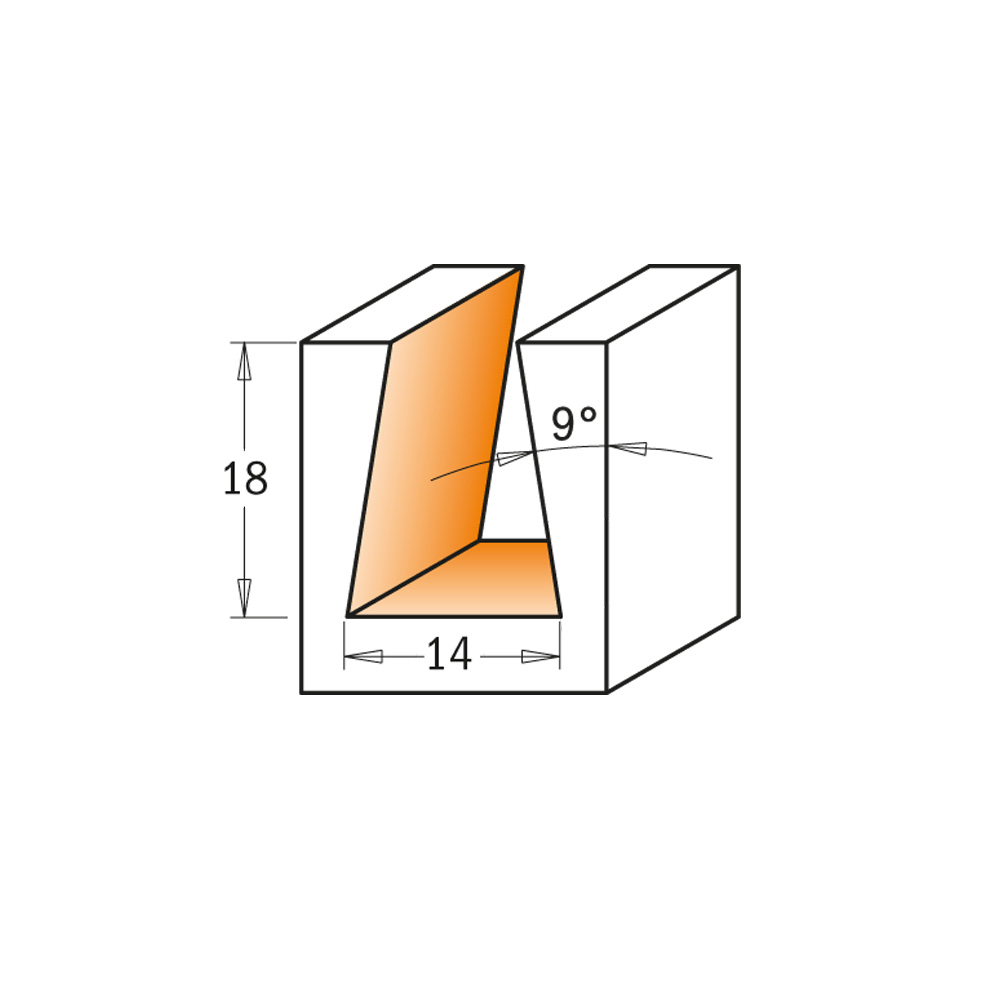 9° dovetail cutter