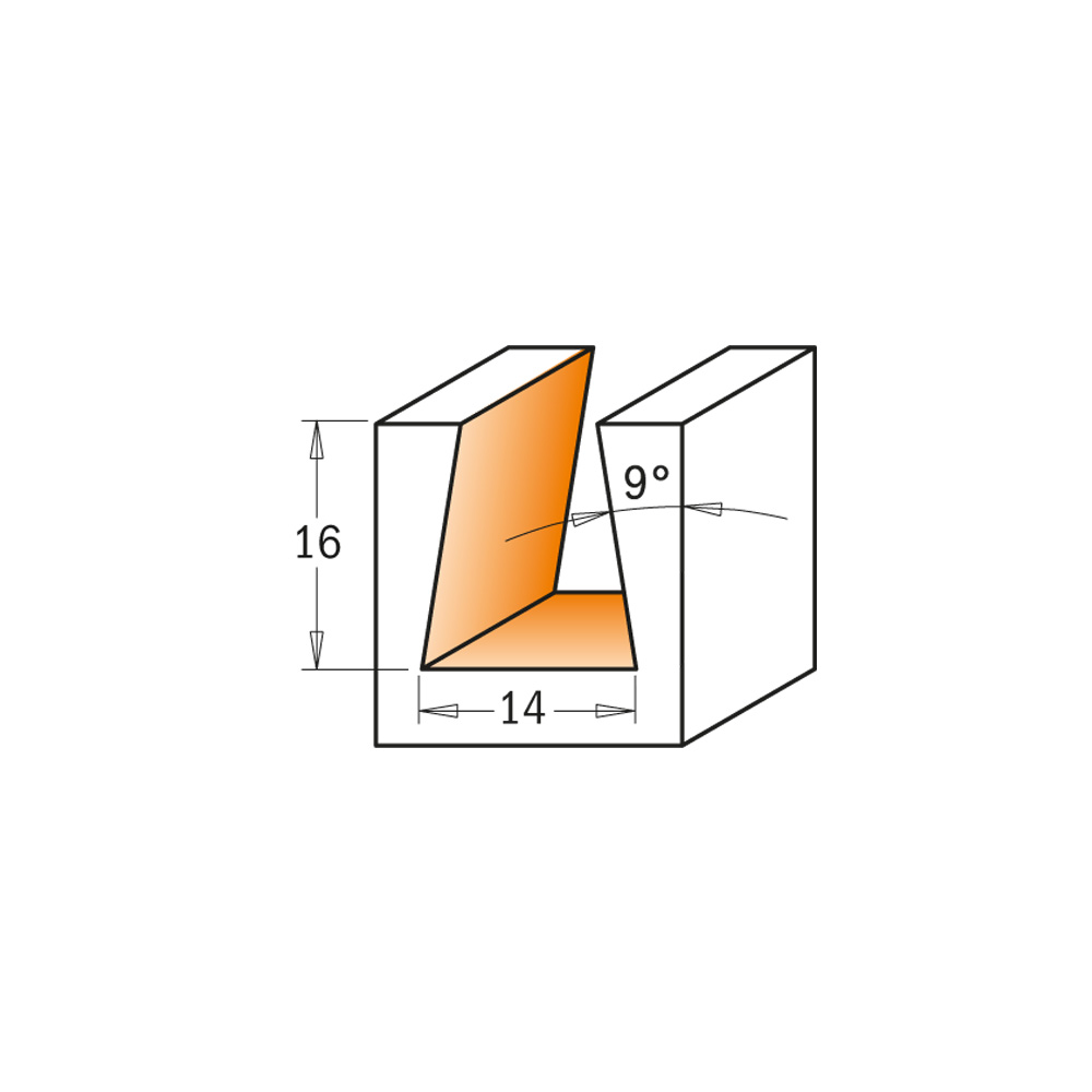 9° dovetail cutter