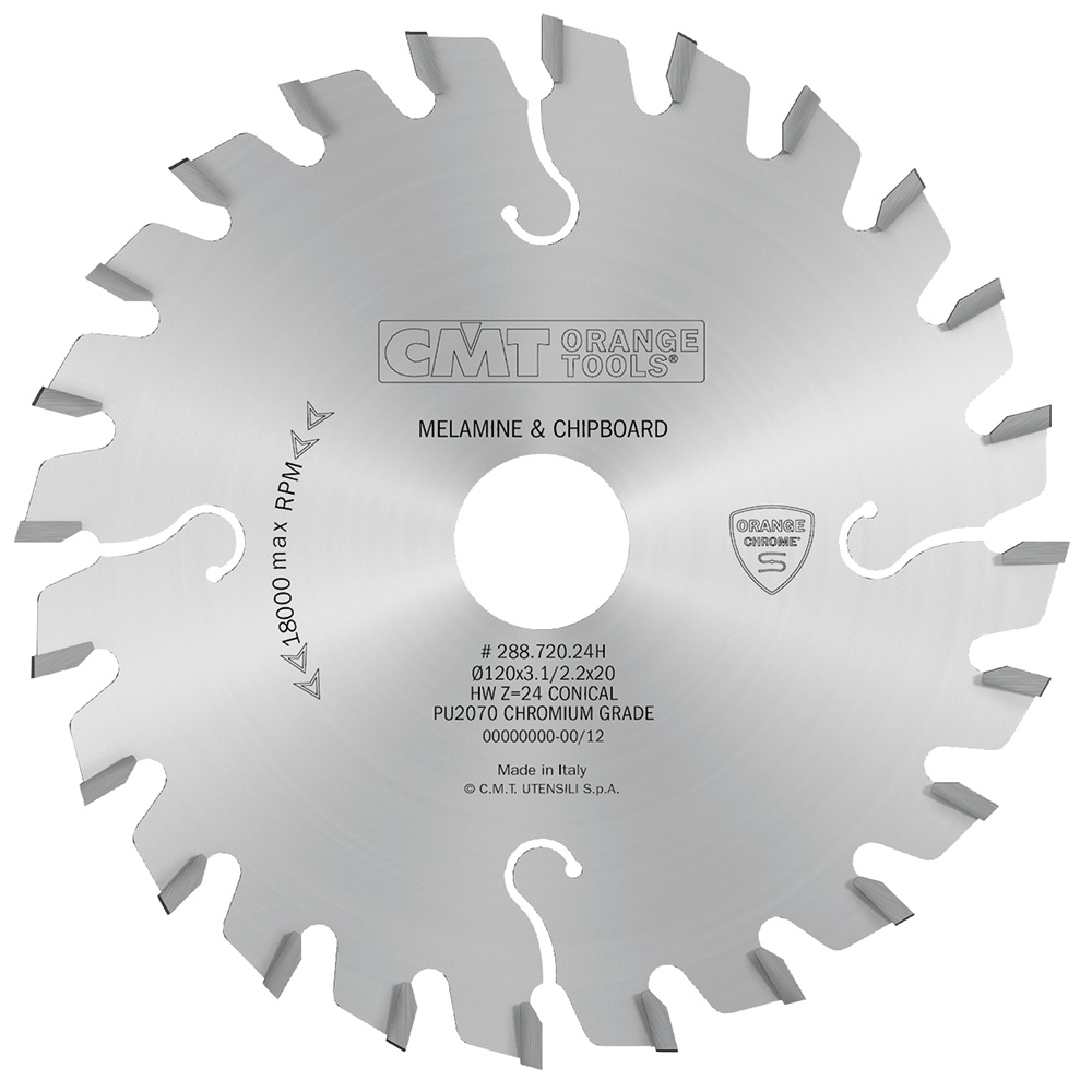Industrial conical chrome-coated scoring blades