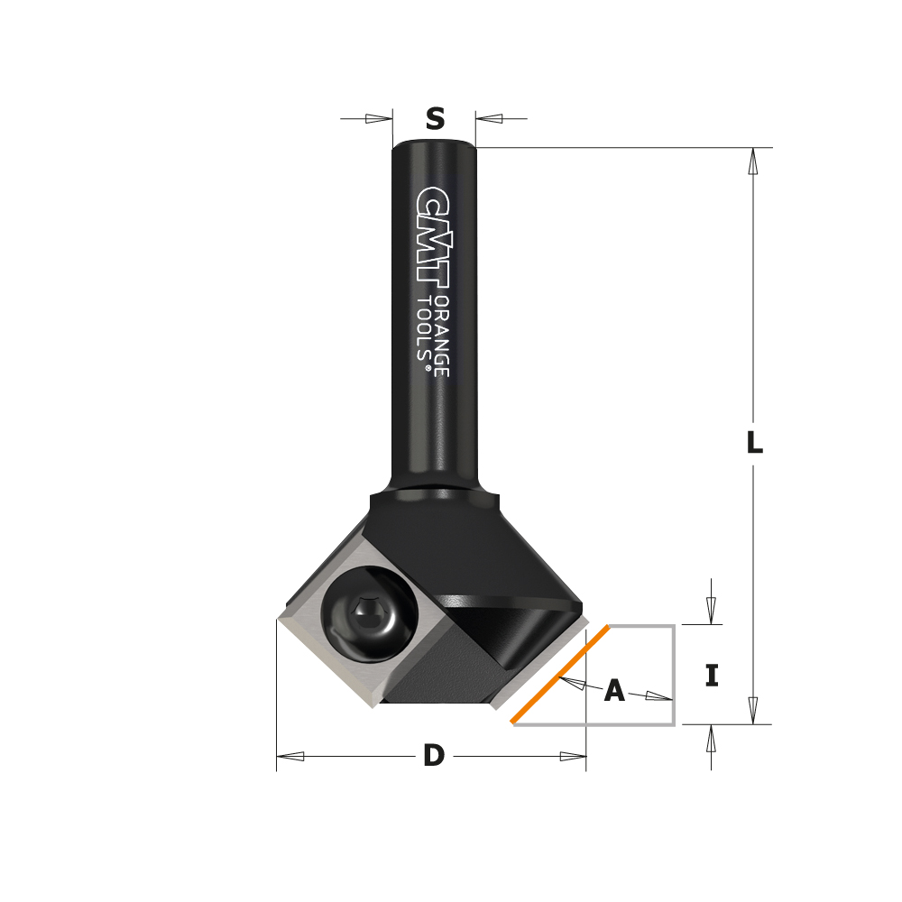 Chamfer router bits with insert knives