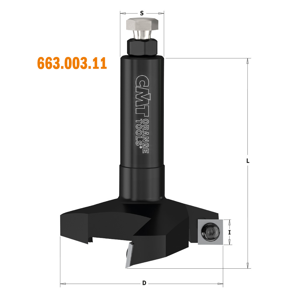 Spoilboard surfacing router cutters with insert knives