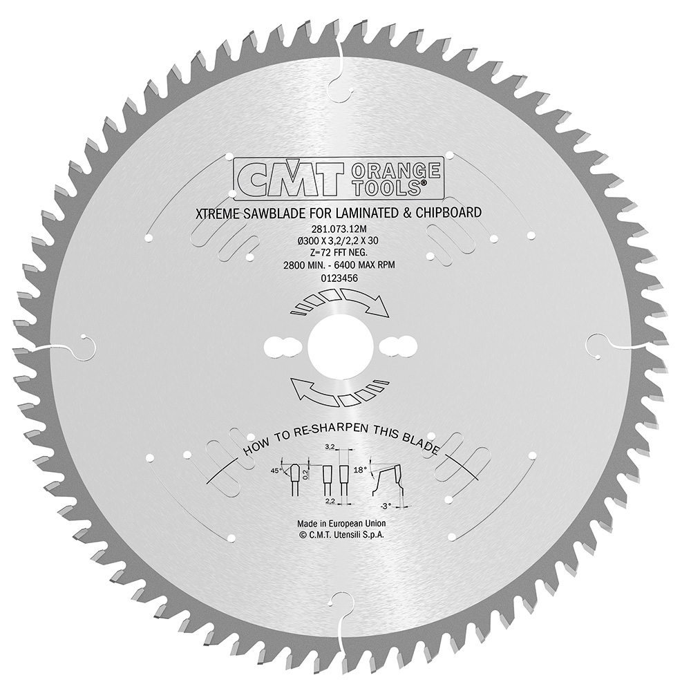 Sierra circular de diente trapezoidal negativo, línea XTreme