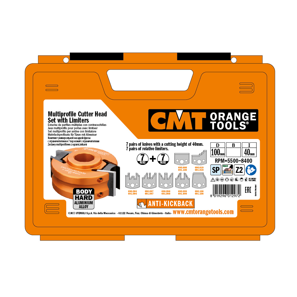 Set multiprofilo per antine con limitatore