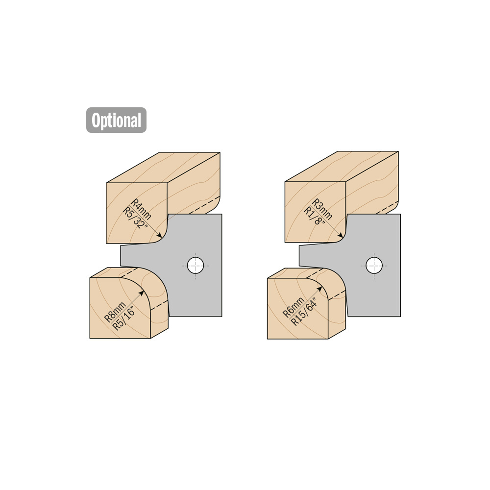 Teste portacoltelli con multiraggio concavo