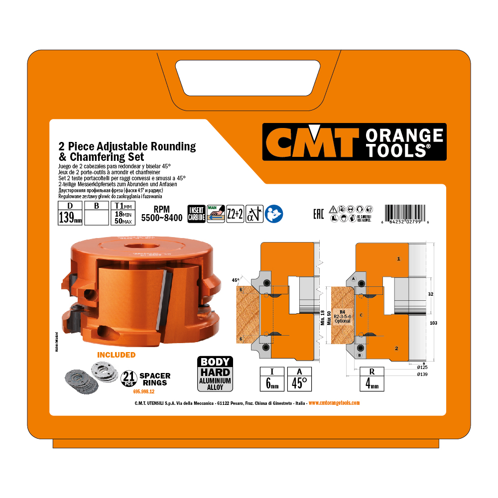 Jeux de porte-outils à arrondir et à chanfreiner (2 pcs.)