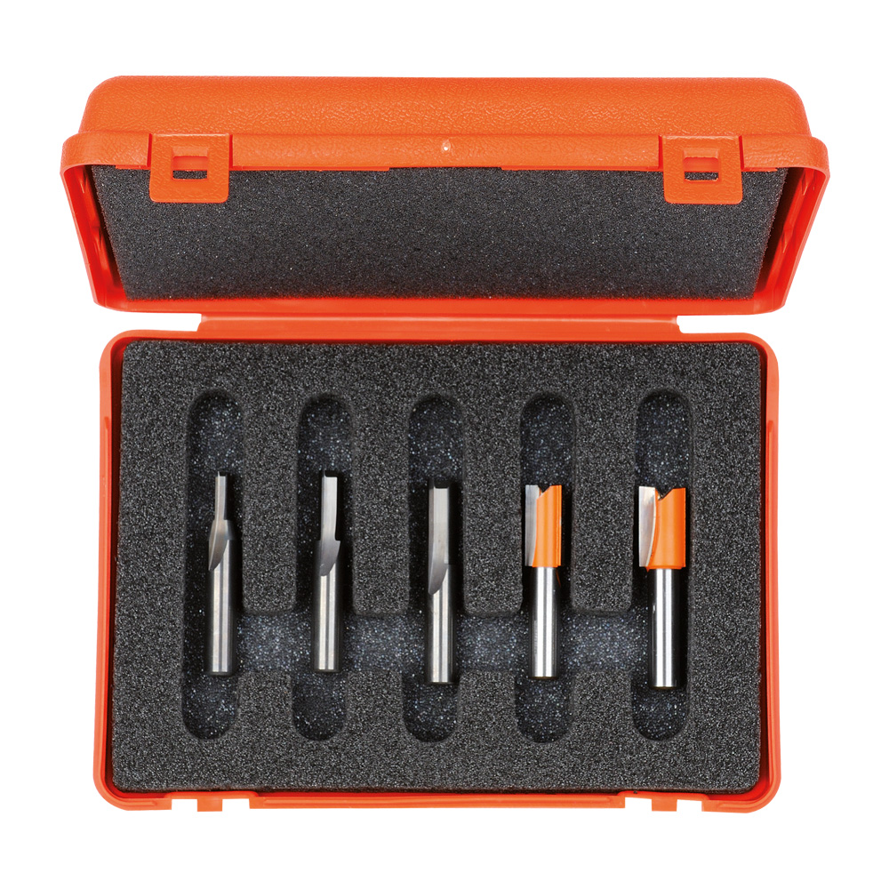 5 piece straight router bit sets