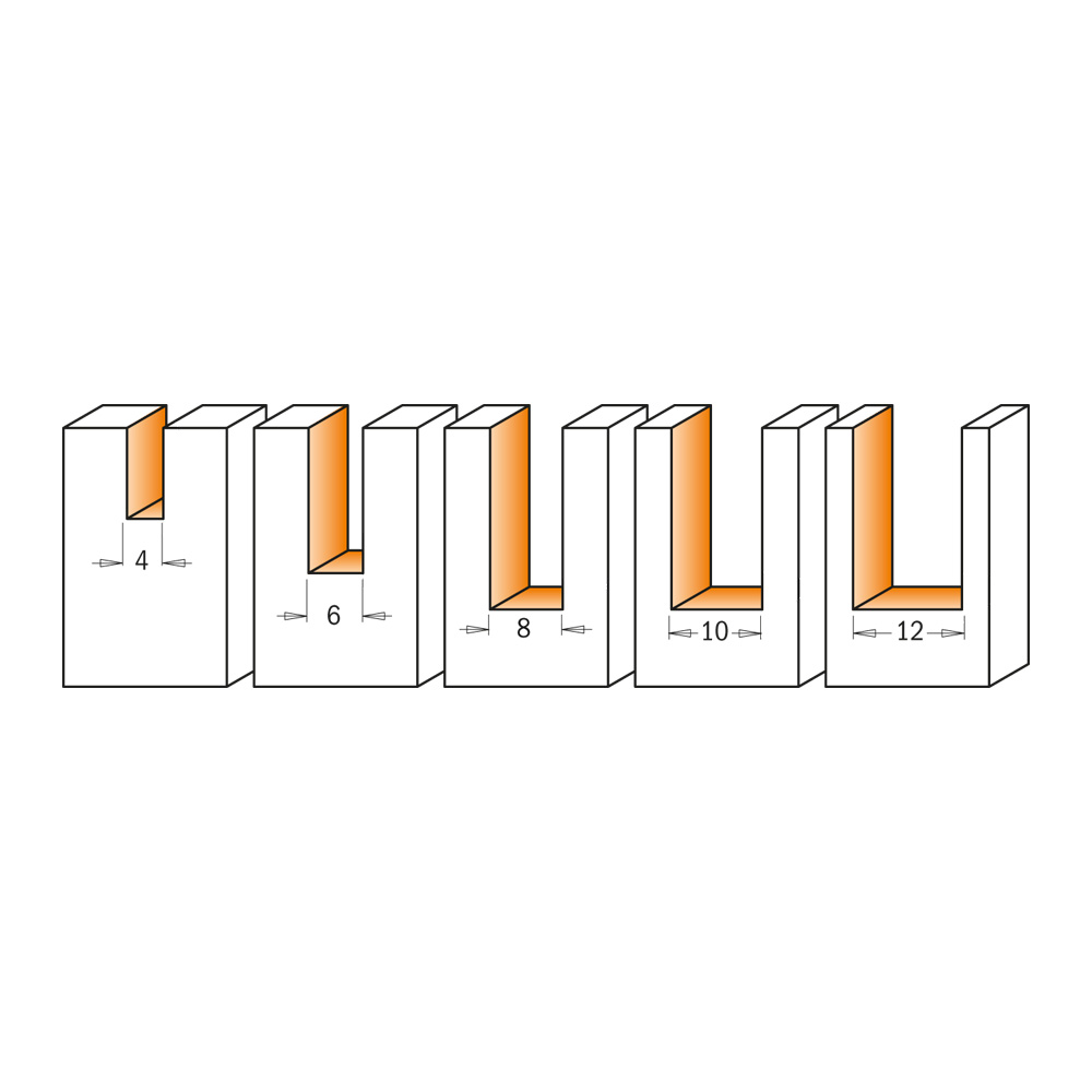 CMT Orange Tools 702,250,11 Fraise pour pentures 6 s 25 x 12,7 x 57,15 