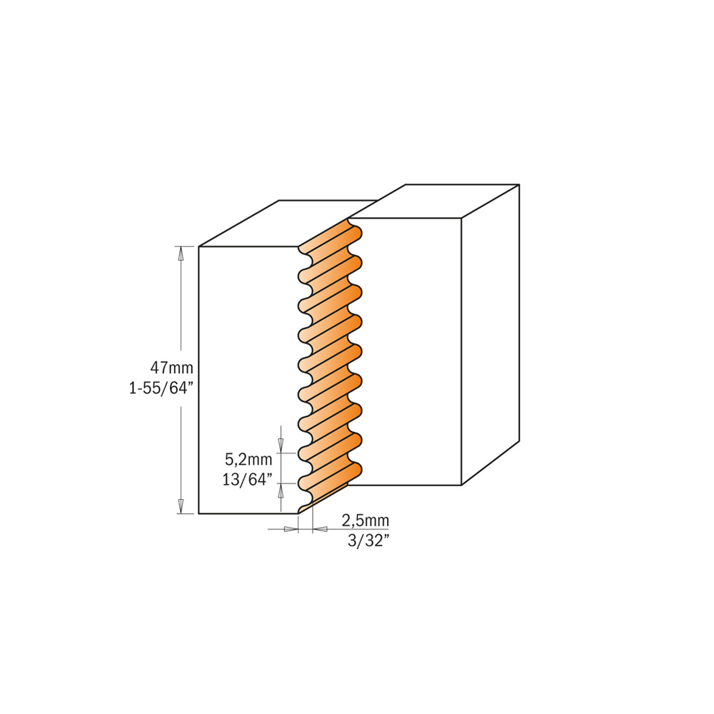 Porte-outils bouvetage dents de scie