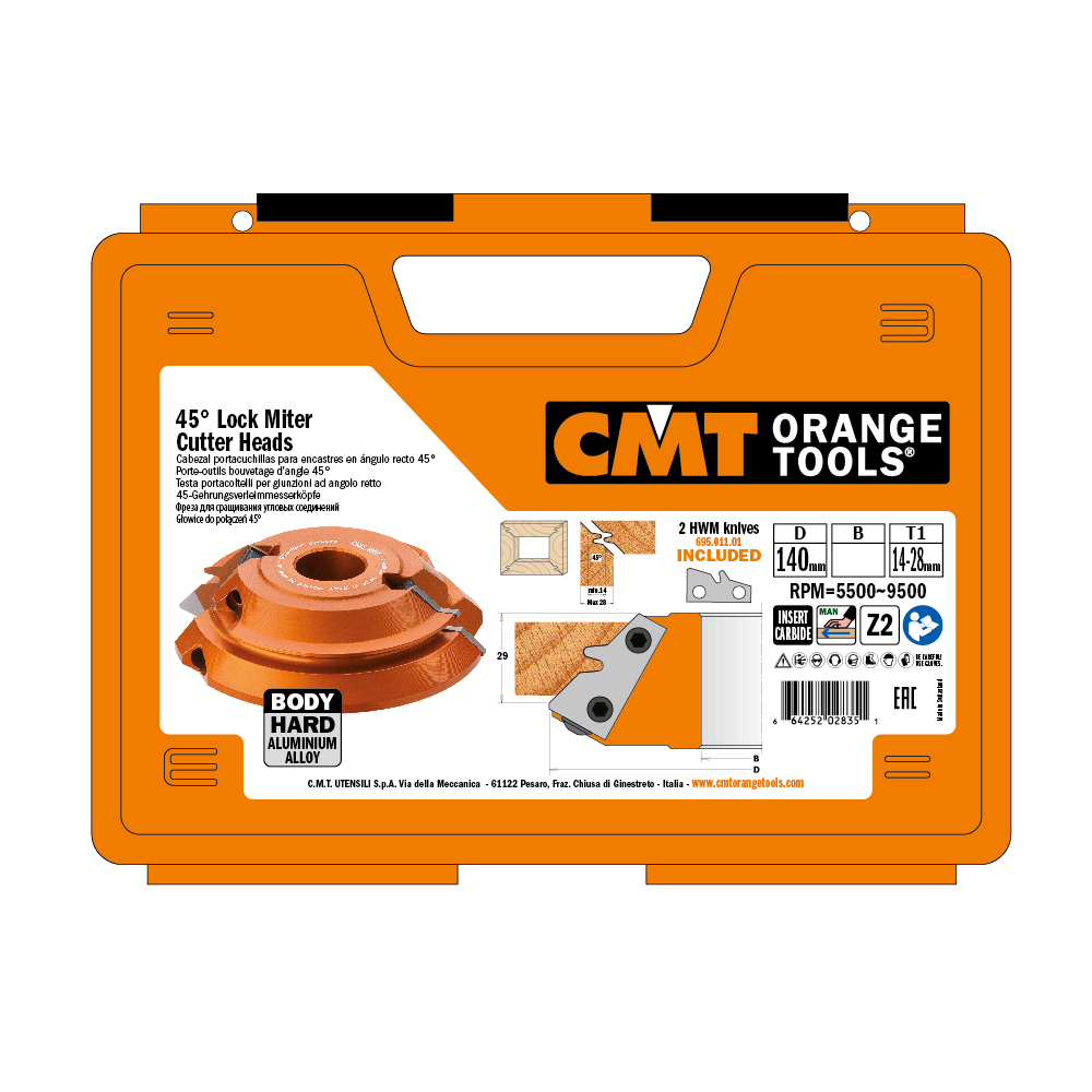 Porte-outils bouvetage d’angle 45°