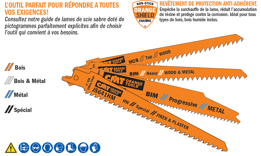 Lames de scie sabre pour le bois et le métal