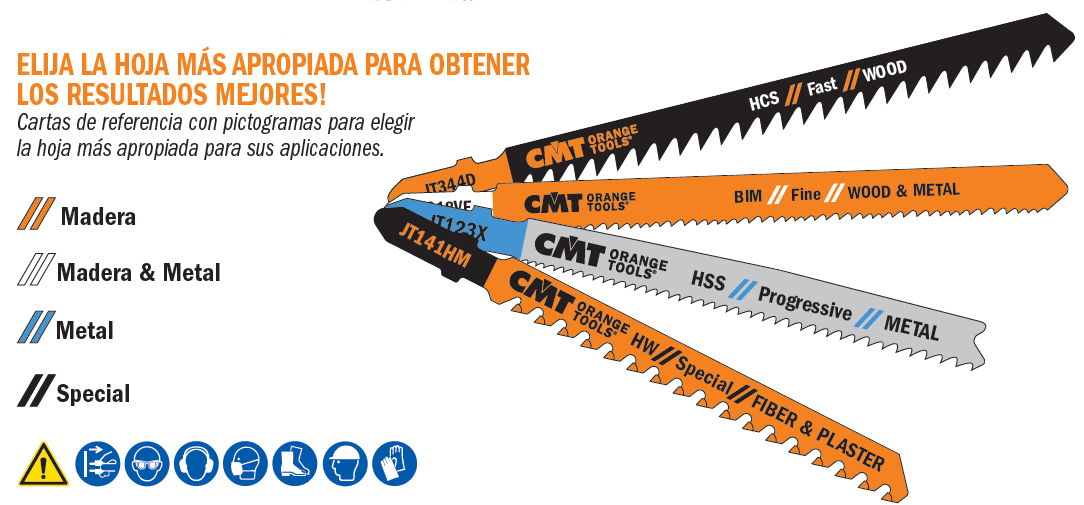 Tipos de hojas para sierra Caladora 